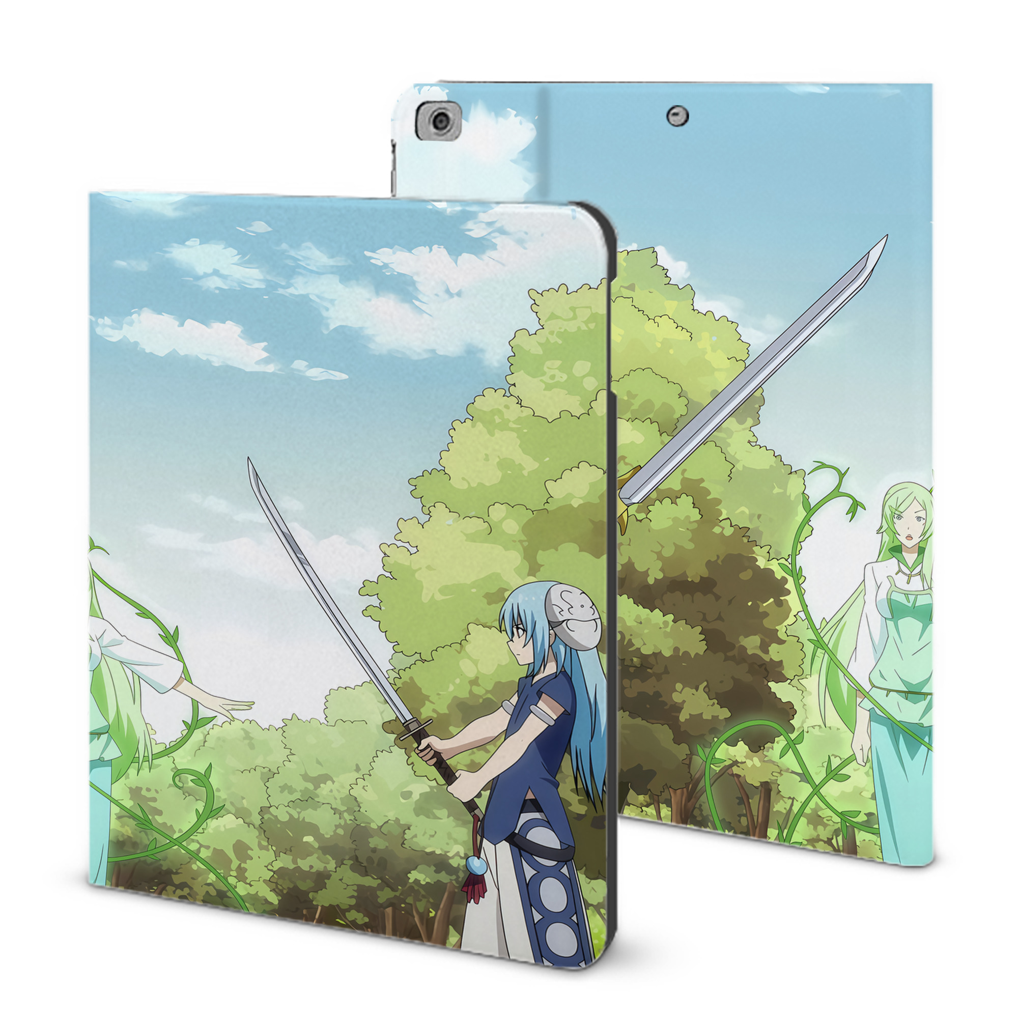 （画像用） 転スラ Regarding Reincarnated to Slime IPad ケース ブック型 PUレザー TPU 耐衝撃 軽量 薄型 ペン収納なし 全面保護 IPad 各モデル対応